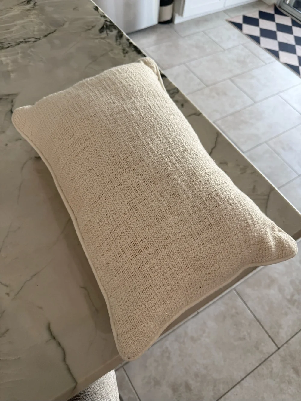 Holiday Noel Sequin Accent Pillow - Cream and silver
